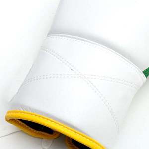 <b>White</b> Green Yellow Leather <b>Boxing</b> <b>Gloves</b> Lace Up Breathable Professional <b>Boxing</b> Gear Adults 14 Years & Up - Product Image 3