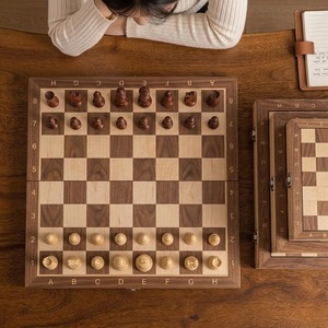 ILAHI's Eco-Friendly Rustic Polished Rectangle <b>Chess</b> <b>Board</b> Game 100% Handmade Pure Wood Animal/Love Style Customized Size <b>Chess</b> - Product Image 4