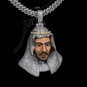 Collier pendentif Moissanite plaqué Rhodium Iced Out, diamant de laboratoire taille brillant rond, bijou cadeau - Product Image 4