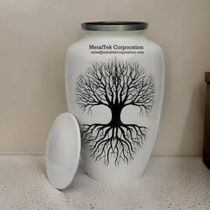 Urnas de Cremación de Metal Sólido Personalizadas, Estilo Clásico de Lujo, Diseño de Árbol de la Paz, Recuerdo para Adultos, Urnas Funerarias Conmemorativas - Product Image 5