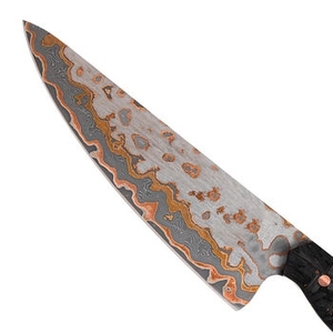 Cuchillo de Cocina Premium con Patrón de Damasco de Cobre, con Agarre Ergonómico Cómodo para Tareas de Cocina y Picnic - Product Image 4