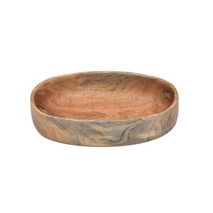 Bol de service en bois sculpté à la main avec motif de feuille - Product Image 5