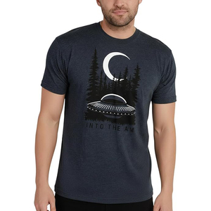 Men's Short Sleeve T-<b>Shirt</b> Chinese Style Hand-Painted Mountain Pine Tree Pattern O-Neck Regular Fit 100% Cotton Knitted - Product Image 4