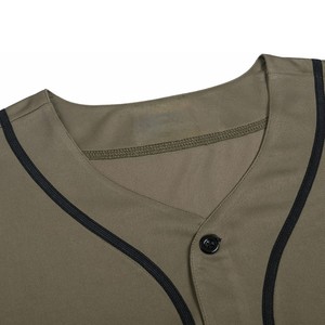 Maillot de baseball pour homme à 6 boutons, fermeture frontale, chemise de match, bordure noire, tenue d'équipe athlétique, style urbain, haut de sport - Product Image 3