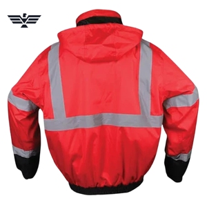 Chaqueta de Seguridad Reflectante de Alta Visibilidad Personalizada para Hombre |   Chaqueta de Trabajo Impermeable de Poliéster de Alta Visibilidad con Capucha |   Ropa de Trabajo Industrial ANSI - Product Image 2