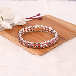 High Quality 925 Sterling Silver Garnet Tennis <b>Bracelet</b> Luxury Gemstone Jewelry for Unisex - Product Image 1