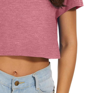 Camiseta Corta de Mujer de Calidad Superior, Lisa, de Secado Rápido, 100% Algodón, Camiseta de Manga Corta para Mujer - Product Image 5