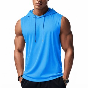 Sudadera con Capucha sin Mangas Personalizada para Hombre, OEM ODM, de Algodón y Felpa, para Gimnasio, Entrenamiento y Fitness - Product Image 3