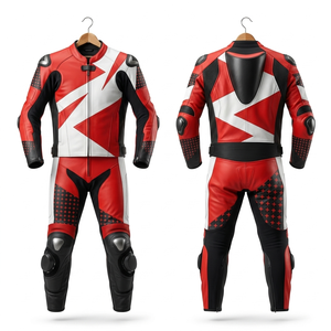 <b>Motorcycle</b> Leather Racing Riding Suit CE Approved Windproof Waterproof Breathable Double Stitching Unisex Cowhide Leather <b>Summer</b> - Product Image 1