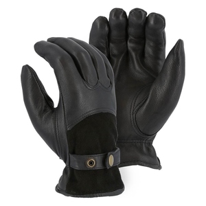 Gants de travail en cuir pleine fleur de vachette de qualité supérieure, finition grainée, design à manchette lisse pour la protection des mains et des bras, gants de conduite sécurisés - Product Image 1