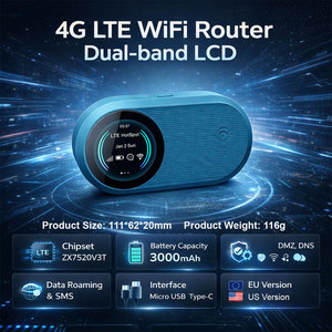 Router Wifi DNXT 4G LTE, Router Wifi6 <span class=keywords><strong>de</strong></span> Doble Banda, Router Wifi 4G con 3000 mAh, Tipo-C, Wifi Móvil Inalámbrico, Router Wifi LCD para Coche, para Viajes - Product Image 2