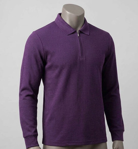 เสื้อโปโลแขนยาวคุณภาพสูงสำหรับผู้ชาย ปิดด้วยซิป เนื้อผ้าระบายอากาศ เป็นมิตรกับสิ่งแวดล้อม บริการ OEM เสื้อโปโลผู้หญิง - Product Image 5