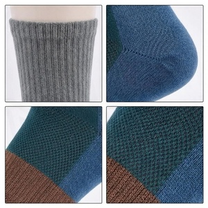 Crew <b>Socks</b> Gray Teal <b>Brown</b> Navy Solid Color Breathable Knitted for Adults Spring Casual Wear - Product Image 4