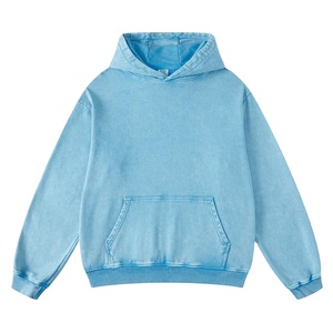 เสื้อฮู้ดดี้ผู้ชายแบบสั่งทำขายส่ง ผ้าฟลีซกันน้ำ 100% ผ้าฝ้าย ล้างสีแบบ Acid Wash เป็นมิตรกับสิ่งแวดล้อม พิมพ์ลายพัฟพร้อมโลโก้สั่งทำ - Product Image 3