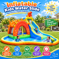 Parc aquatique gonflable portable d'extérieur avec tissu Oxford pour toboggan aquatique, mur d'escalade, piscine à balles et zone de saut pour jardin