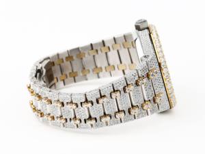 Montres mécaniques de luxe rondes antiques serties de moissanite, 39 mm, en acier inoxydable pour hommes, haute qualité, prix de gros, fournisseur indien - Product Image 6