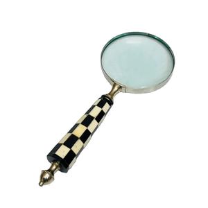 Lupa de 4'' Estilo Vintage con Mango de Resina a Cuadros |   Lente de Lectura e Inspección Portátil - Product Image 1