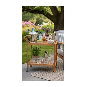 Carrito de Bar Moderno de Madera, Mueble Rectangular para Exteriores, Decoración Multifuncional para Sala de Estar - Product Image 3