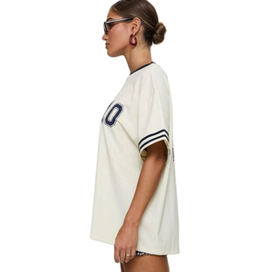 Proveedor OEM, Camiseta Personalizada al por Mayor para Mujer, Cuello Redondo, Holgada, Manga Corta, Algodón Jersey, Estilo Primavera Verano - Product Image 5