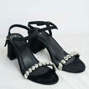 Sandalias de Tacón con Terciopelo Estampado, Hechas a Mano, Cómodas, Antideslizantes, a la Moda, para Bodas, Fiestas y Ocasiones Especiales - Product Image 1