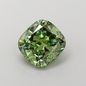 Diamant de laboratoire cultivé CVD de 1,52 ct, taille coussin modifiée, vert vif fantaisie, clarté VS2, coupe très bonne, pierre libre pour la création de bagues personnalisées - Product Image 1