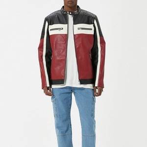 Veste en cuir véritable pour homme, style hip-hop, de haute qualité, marron, veste de motard, fabricant OEM ODM, vente directe d'usine - Product Image 2