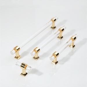 Manijas de Lujo Modernas de Acrílico con Acabado Dorado, Ecológicas y Hechas a Mano, para Puertas, Gabinetes y Cajones, para Uso en Cocina y Baño - Product Image 5