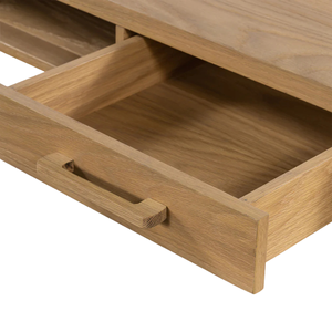 Modern Solid Wood Writing Desk with Drawers Mid Century Home Office <b>Study</b> <b>Table</b> Walnut Finish Wooden Work Desk - Product Image 6
