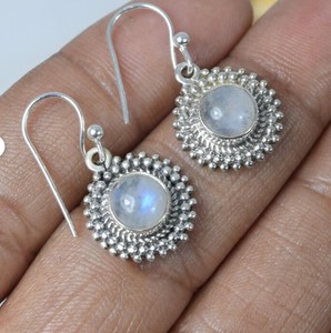 Wholesale Natural <b>Rainbow</b> Moonstone Earrings 925 Sterling Silver Handmade <b>Rainbow</b> Moonstone <b>Drop</b> Dangle Earrings - Product Image 3