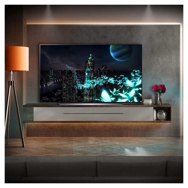 Ultra HD 55-Inch 120Hz OLED LED Television Wall Mounted Display Slim Screen for Living Room Media Entertainment