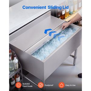 Contenitore per Ghiaccio in Acciaio Inox per Cucine Commerciali, Capacità Massima 134,7 Qt, Isolamento a Lunga Durata 24 Ore, 36 X 24 X 33 Pollici - Product Image 6