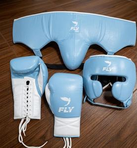 Último Modelo de Equipo de Boxeo para Sparring Azul y Dorado, Equipo de Combate de Alta Calidad en Cuero Genuino para Entrenamiento y Sparring de Muay Thai y MMA - Product Image 4
