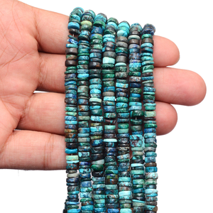 Cuentas lisas de crisocola de 6 mm, cuentas sueltas de crisocola natural semipreciosa en forma de rueda, para la fabricación de joyería. - Product Image 6