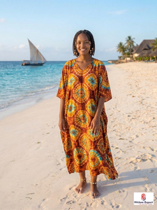 Premium Stylish Women <b>Kaftan</b> Dress Printed Beach Wear Elegant Loose Fit Soft Fabric <b>Summer</b> Cover Up Island Bulk Export Supply - Product Image 3