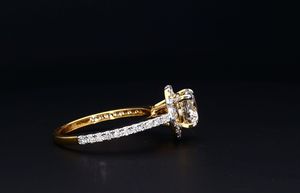 Celestial halo round brilliant <b>diamond</b> engagement <b>ring</b> with pavé accents luxury bridal wedding anniversary fine jewelry - Product Image 5