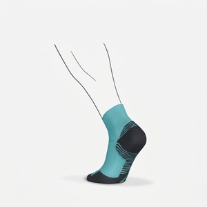 <b>Men's</b> Teal Ankle <b>Socks</b> Knitted Breathable Spandex Polyester Summer Sports Wear Regular Style Solid Pattern Thin Fit - Product Image 6