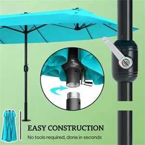 Ombrellone da Giardino Blu Senza Base per Esterni - Ombrelloni e Basi per Patio - Product Image 2