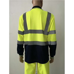 Chemise polo réfléchissante de sécurité routière en stock, manches longues, respirante, fluorescente, classe 2 - Product Image 3