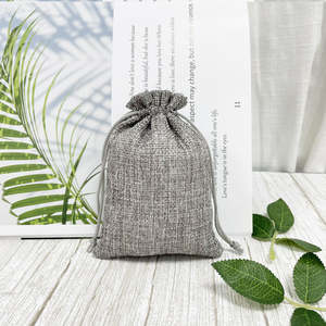 Handmade Rustic Jute Jewelry <b>Pouch</b> Small <b>Drawstring</b> Bag for Ring and Earring Packaging - Product Image 3