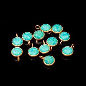 AAA Turquoise Flower Pendant 925 Sterling <b>Silver</b> Gemstone Jewelry Hand Carved Turquoise Charm Natural Stone Pendant For Jewelry - Product Image 5