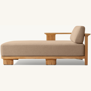 Chaise longue en teck sélectionné, au style moderne, idéale pour se détendre au bord de la piscine - Product Image 5