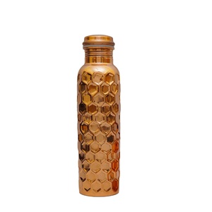 Premium Pure Copper Water Bottle with Handcrafted Hammered Design Ayurvedic Vessel for Health Yoga and Office Drinkware - Product Image 6