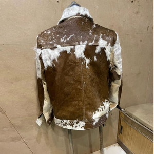 Original Cowhide Cowboy Men's <b>Suede</b> Leather <b>Jacket</b> Premium Quality Waterproof Breathable Customizable Autumn Winter - Product Image 2