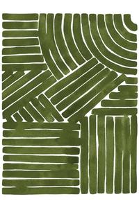 Modern Handmade Hand Tufted Pure Wool Anti-Slip Geometric Pattern <b>Thick</b> Pile Cotton Backing Area Rug Aesthetic Minimalist Prayer - Product Image 5