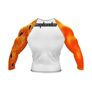 Rashguard bleu inspiré à manches longues pour homme, imprimé par sublimation, UPF50+, séchage rapide, respirant, polyester/coton, pour entraînement sportif adulte - Product Image 4
