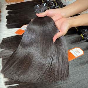 Vietnamese Human Hair Silky Bone Straight Cuticle Aligned Hair Extensions Length <b>12</b> 14 Inches Black Color Cheap Factory Price - Product Image 3