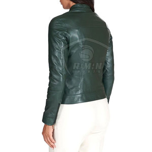 Veste en cuir pour femme respirante et chaude pour l'hiver, fermeture éclair, style décontracté, à prix raisonnable - Product Image 3