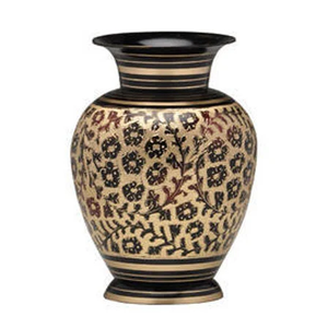 Vase à fleurs vintage en laiton pur de haute qualité, gravé avec de la peinture noire et finition polie, pour la décoration de table et de la maison - Product Image 1