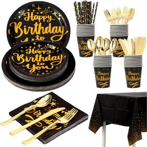 Kit di 201 Pezzi per Feste Usa e Getta, Set Decorazioni Compleanno con Piatti, Bicchieri, Cannucce, Tovaglioli e Tovaglie di Carta - Product Image 1