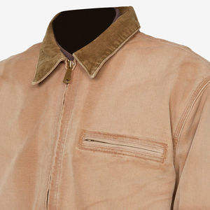 เสื้อแจ็คเก็ตช่างผ้าแคนวาสพิมพ์ลายตามสั่ง พร้อมซิปสำหรับผู้ชาย - Product Image 4